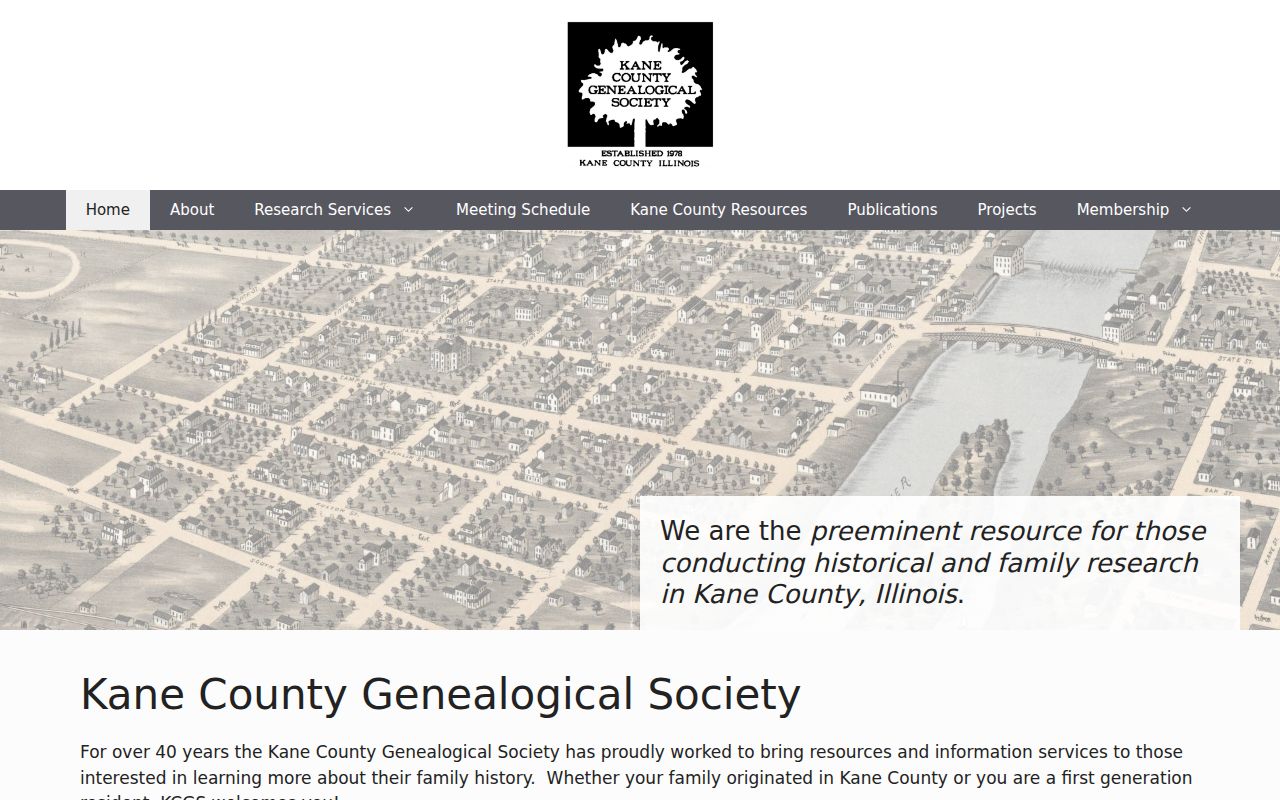Kane County Genealogical Society research projects and local indexes
