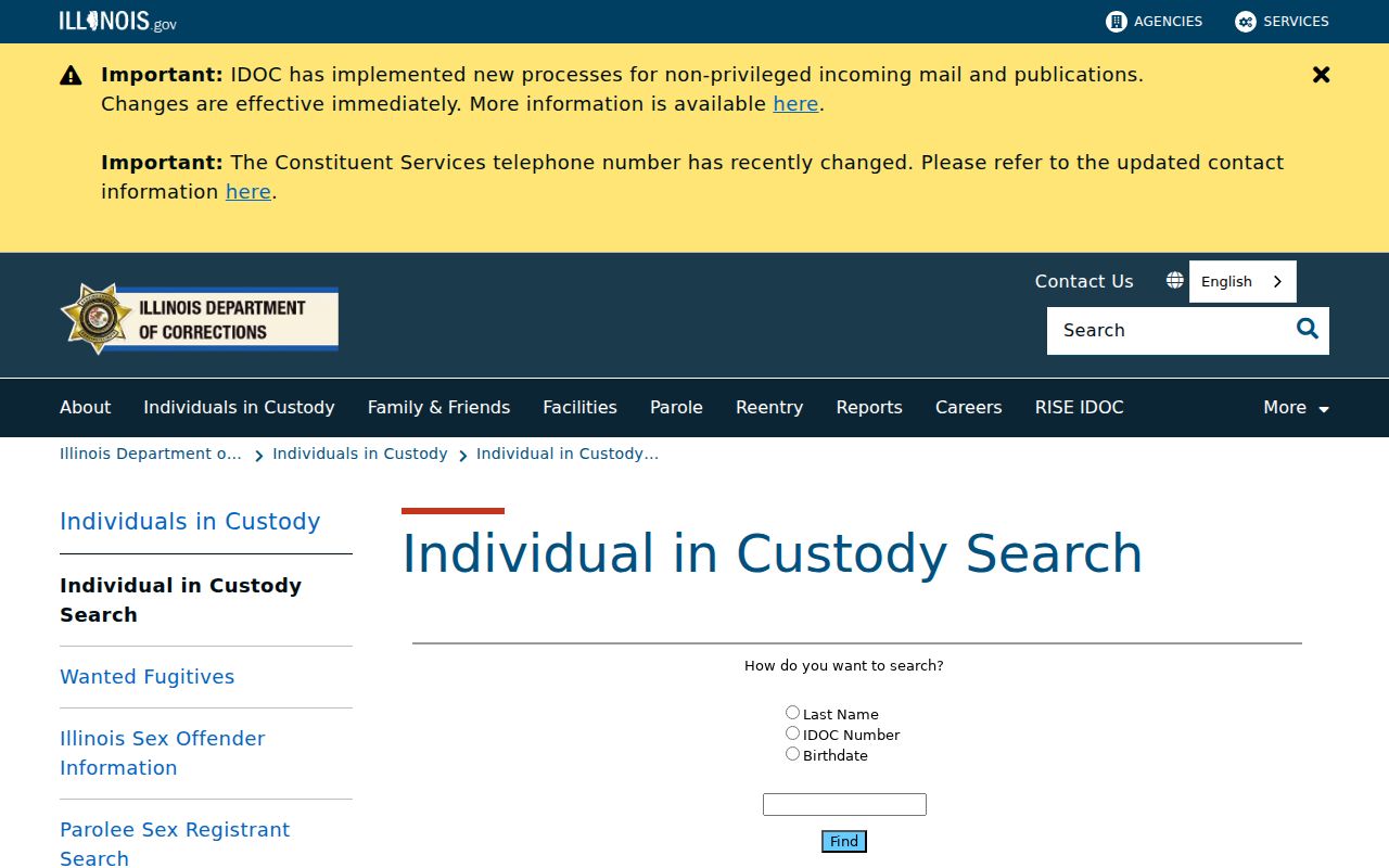 Kane County resident lookup on the Illinois custody search