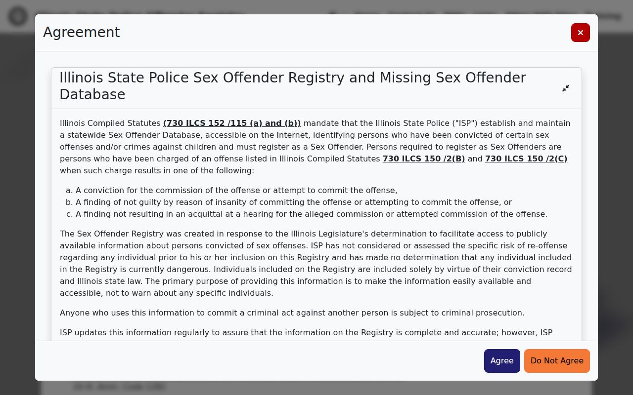 Kane County resident lookup through the Illinois public registry